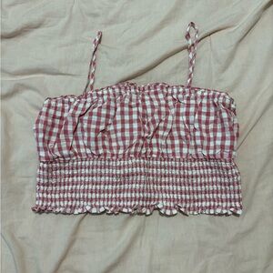 American Eagle Gingham Checkered Crop Top